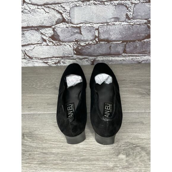 VANELi Black Suede Leather Office Career Work Block Heel Shoes Women Sz 8N US/38 - Picture 6 of 16